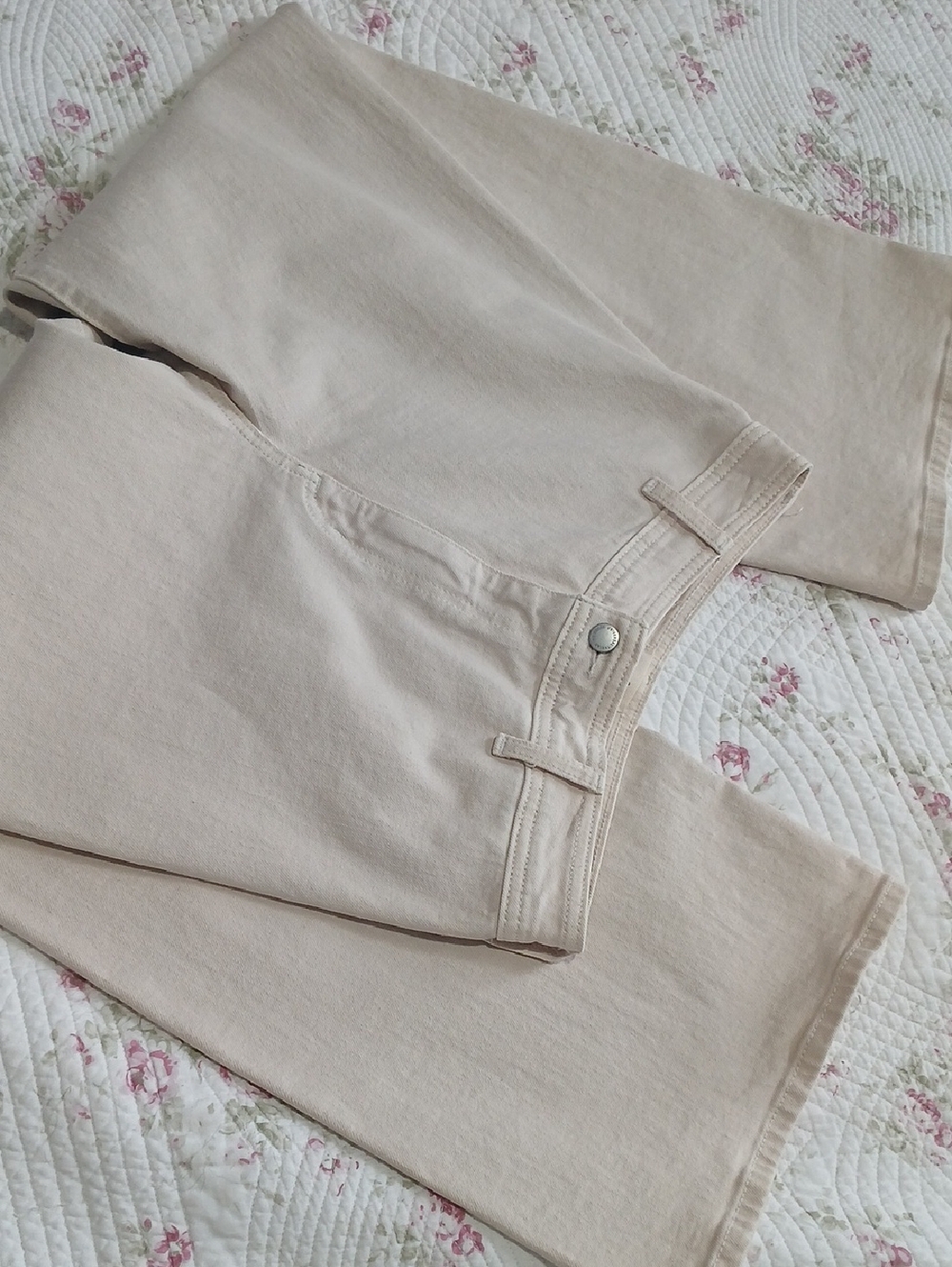 Light Beige High-Rise Wide Leg Pants Womens Sz 8